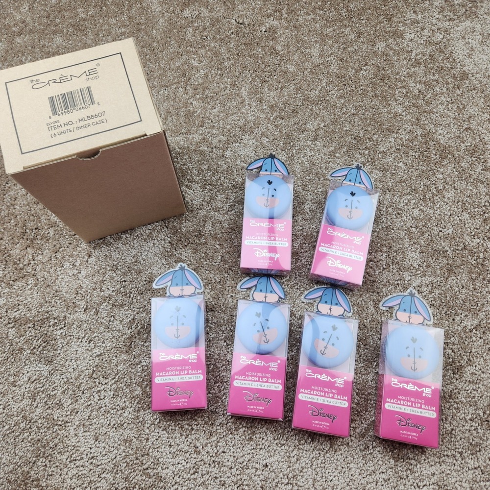 The Creme Shop Disney Eeyore Macaron Lip Balm Lavender 6 Pack Reseller Lot New
